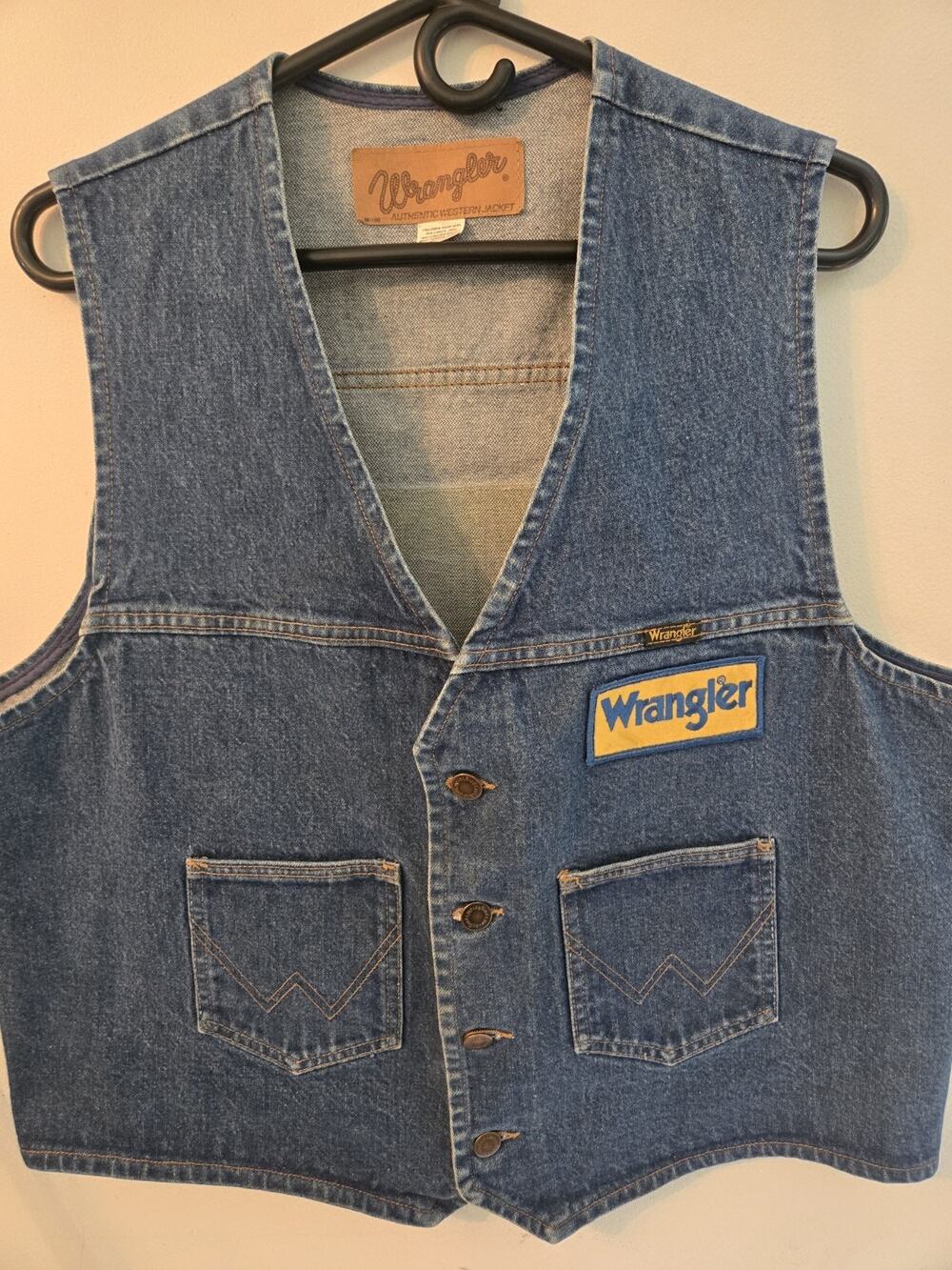 wrangler denim vest mens Rare m